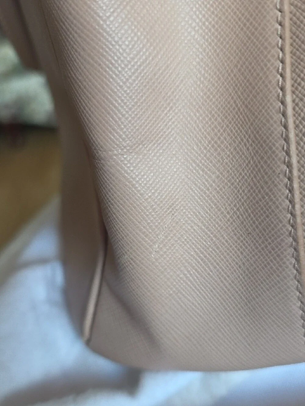 Prada Leather Tote in Pale Pink with Gold Hardware - Picture 15 of 16